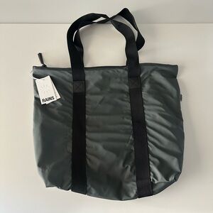 RAINS Tote Bag Rush Slate Waterproof Shopper Carryall Travel Bag NWT
